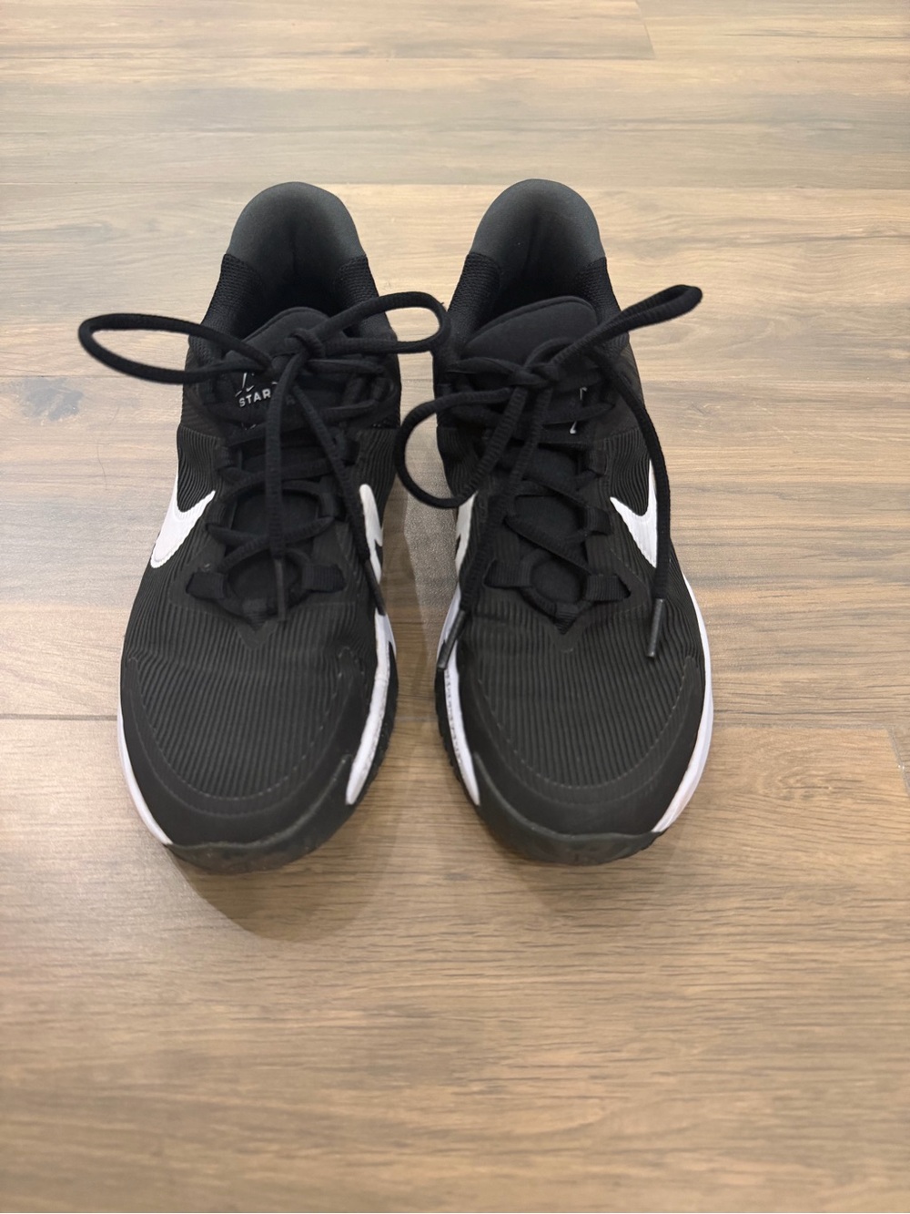 Nike Kid’s Black Star Runner Sneakers with White Swoosh